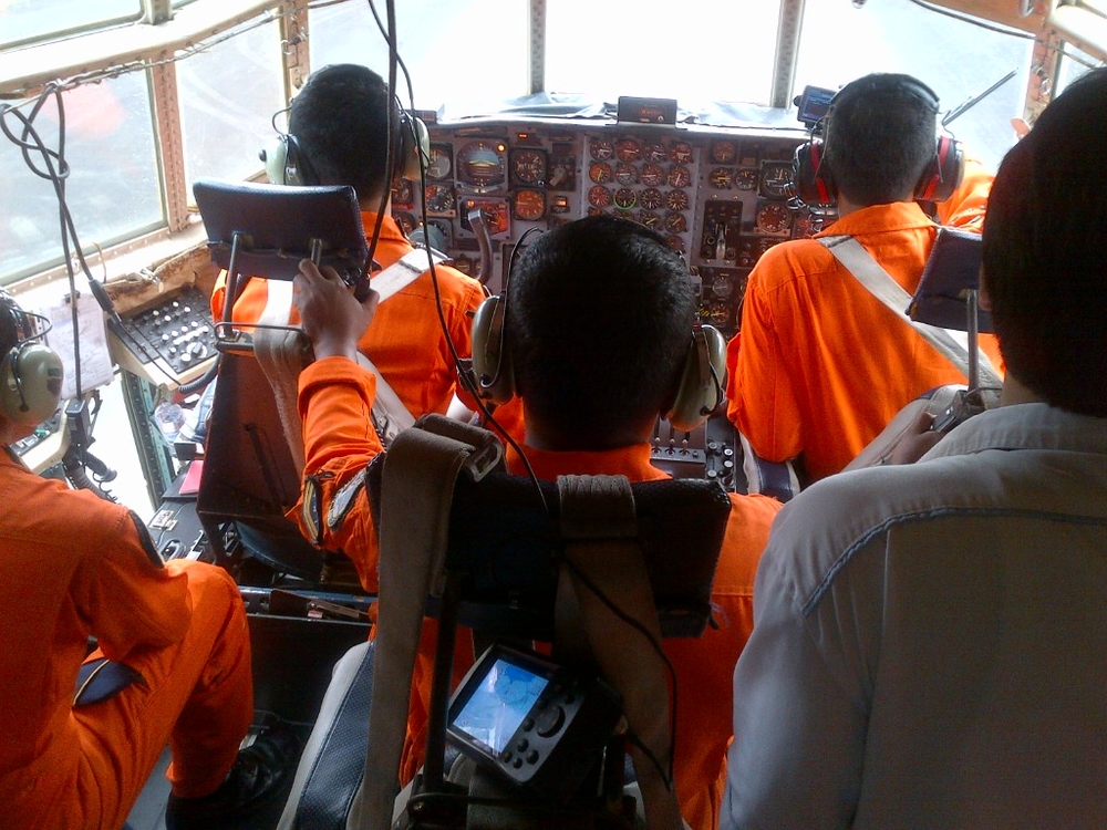 Artificial rain unit, Indonesia, during cloud seeding exercise