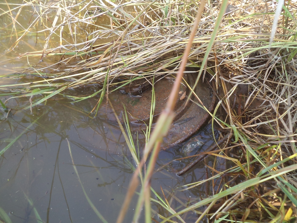 A landmine - not your average flood debris - found washed up in Battambang Province in Cambodia following weeks of heavy rains