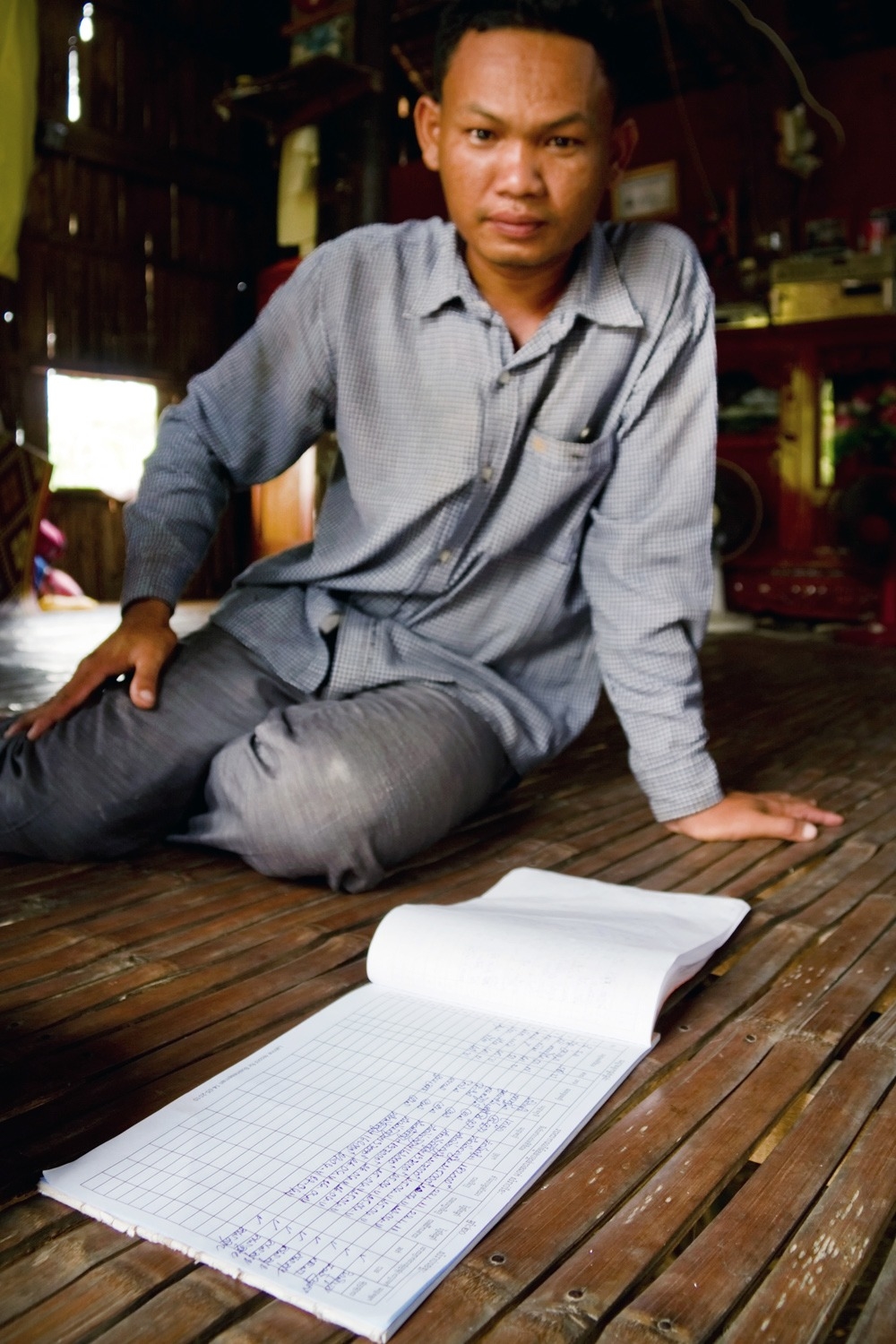 Market solutions to Cambodia's toilet troubles A business owner shows his toilet order log. Accurately documenting latrine transactions makes deliveries faster and more reliable, helps enterprises access formal credit, and assists WaterSHED to monitor the program effectiveness.