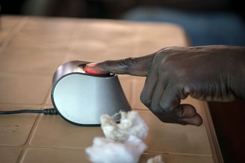 A fingerprint being taken