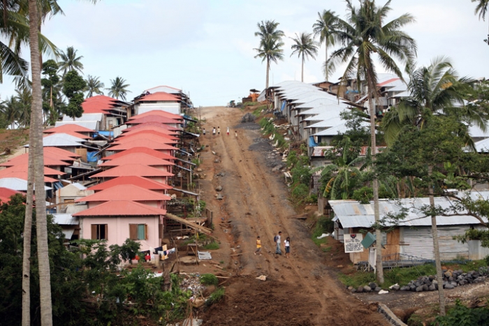New houses in Taysan resettlement site near Legazpi City, Albay