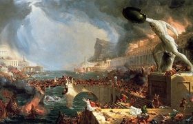 Destruction: A painting by American artist Thomas Cole (1836)