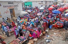 View over a section of Bakara market, Mogadishu (July 2012)