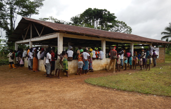 A typical Liberian "palaver hut" – a traditional community-based reconciliation system that allows for healing in the wake of conflict.