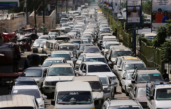 Cars queue at a petrol station amid a fuel shortage in Sana'a, Yemen on 20 August, 2020.