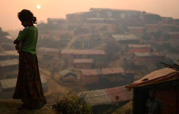 A Rohingya refugee is seen in Balukhali refugee camp