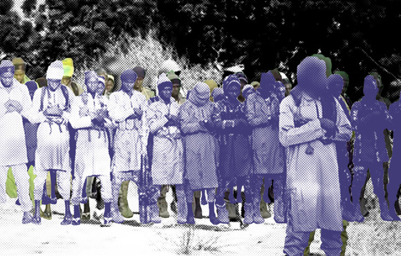 A clandestine Nigerian government programme is reaching out to senior jihadist fighters in the bush to encourage them to abandon their goal of building a caliphate by force of arms, and to defect. (Still taken from an ISWAP propaganda film)