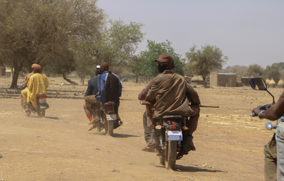 Image of Koglweogo members travelling in convoy in Burkina Faso