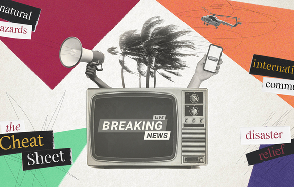 Graphic of a television that reads 'breaking news'. 