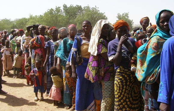 Refugee’s camp under trees in the riverside town of Kousseri after fleeing last week’s violence.