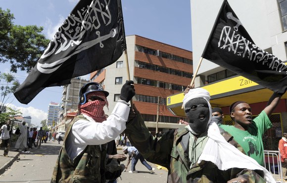 Masked protestors during recent street protests by the muslim community