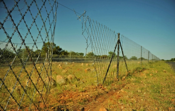 One of the many holes in the 250km razor wire fence along the Zimbabwe-South Africa border which allow easy access to would-be intruders