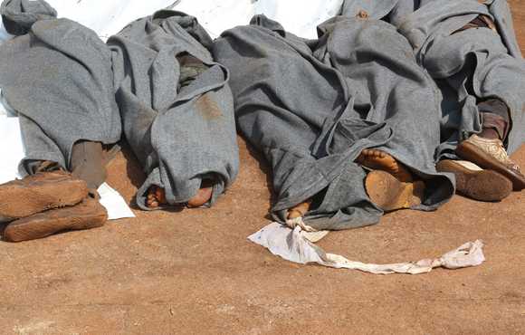 Bodies in the main Bangui morgue, Saturday 7 December 2013. A 3-person Amnesty delegation visited Bangui, the capital of Central African Republic in early December 2013, to investigate ongoing human rights violations and abuses as well as inter-communal v