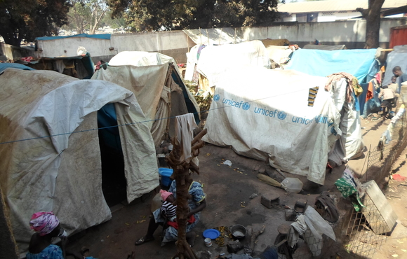Thousands of people are camped out in the grounds of the Catholic archdiocese in the northern CAR town of Bossangoa