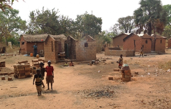 Destroyed houses in the village of Boyeli (near Bozoum) burned by the Seleka in January 2014