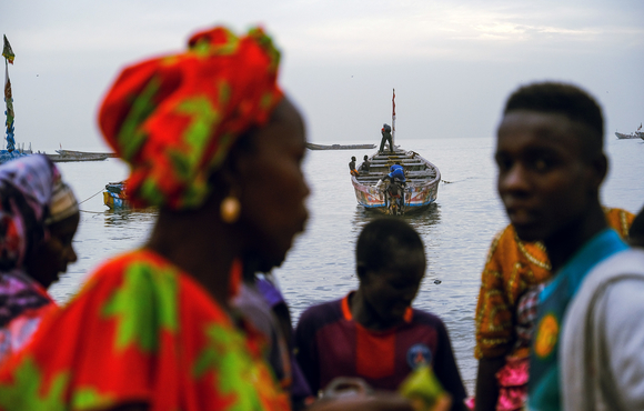 The fishing quay in Mbour, Senegal, where fishermen say it has become harder to make a living off due to depleted fishing stocks