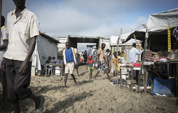 People in Malakal Protection of Civilians site in South Sudan