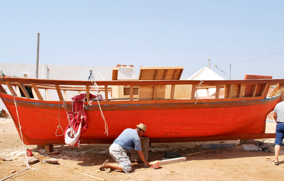 A large fishing boat in Kerkennah