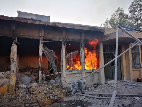 Al-Zerbeh Primary Health Center in southern Aleppo after an airstrike on 30 August 2019.