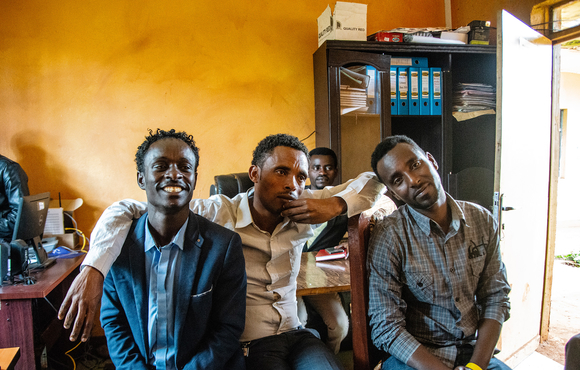 Gelgelo Genee, Teremaj Belachew, Ibsa Ware, left to right, are "peace ambassadors" in Kercha, West Guji.